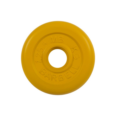 Диск MB Barbell Стандарт Желтый 25мм 1,25кг
